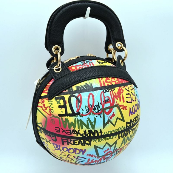 Yellow Graffiti Basket Ball Tote Bag - Picture 1 of 3